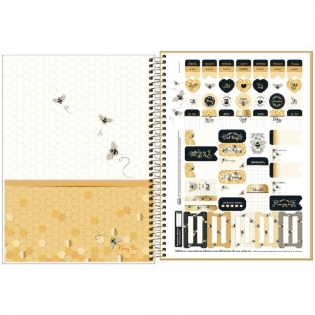 Caderno Espiral Capa Dura Universitário 10 Matérias Honey Bee 160 Folhas
