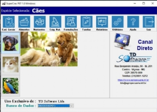 Software SuperCrac Pet 1.3 - Formulação de dieta natural de ração Cão e Gato
